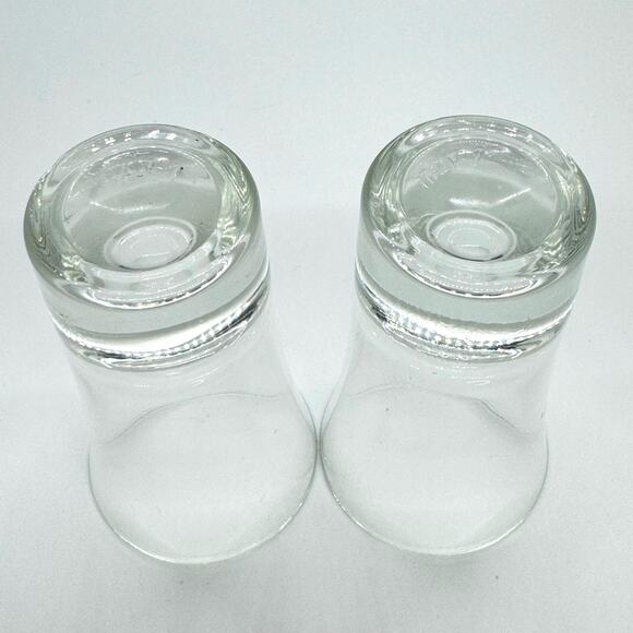 Set of 2 Italian Shot Glasses Liqueur Tumbler Clear Retro Bar Made in Italy 2 Oz - Picture 3 of 5